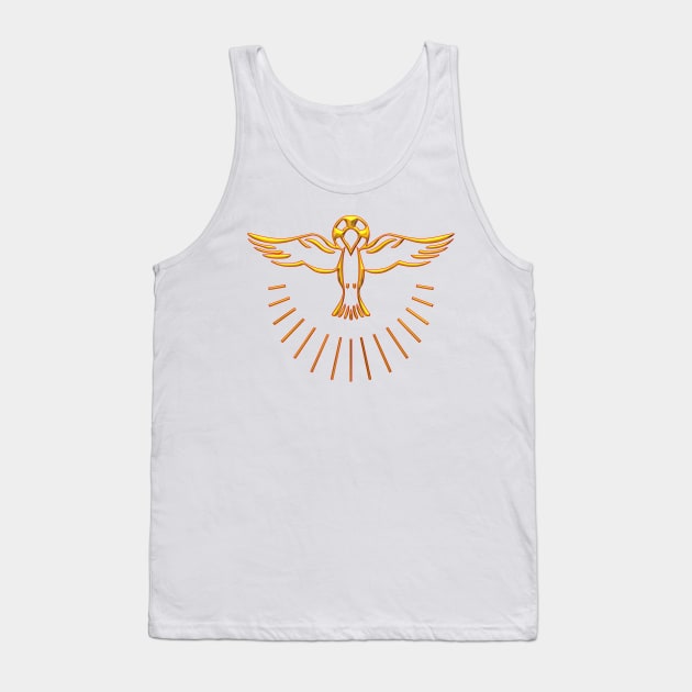 Golden 3-D look Ascent of The Holy Spirit into Heaven Tank Top by Artist4God